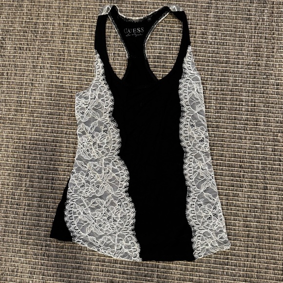 Guess Black and White Backless Tank Top - Picture 2 of 3